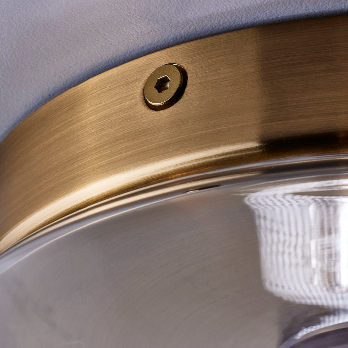 Dover Three Light Flush Mount in Vintage Brass