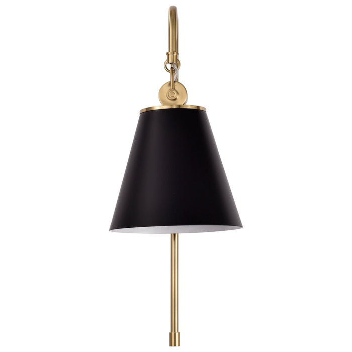 Dover One Light Wall Sconce in Black / Vintage Brass