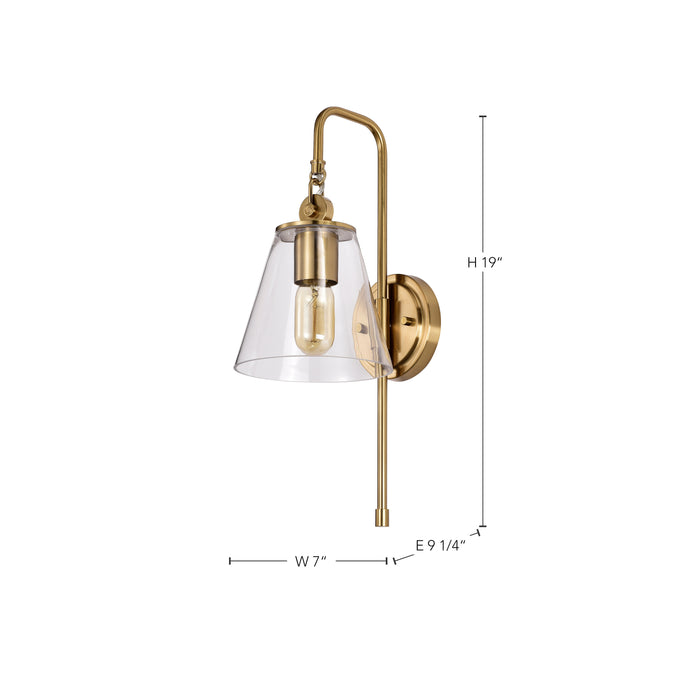 Dover One Light Wall Sconce in Vintage Brass