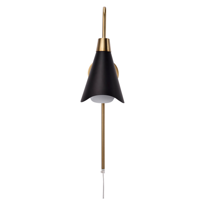 Tango One Light Wall Sconce in Matte Black / Burnished Brass