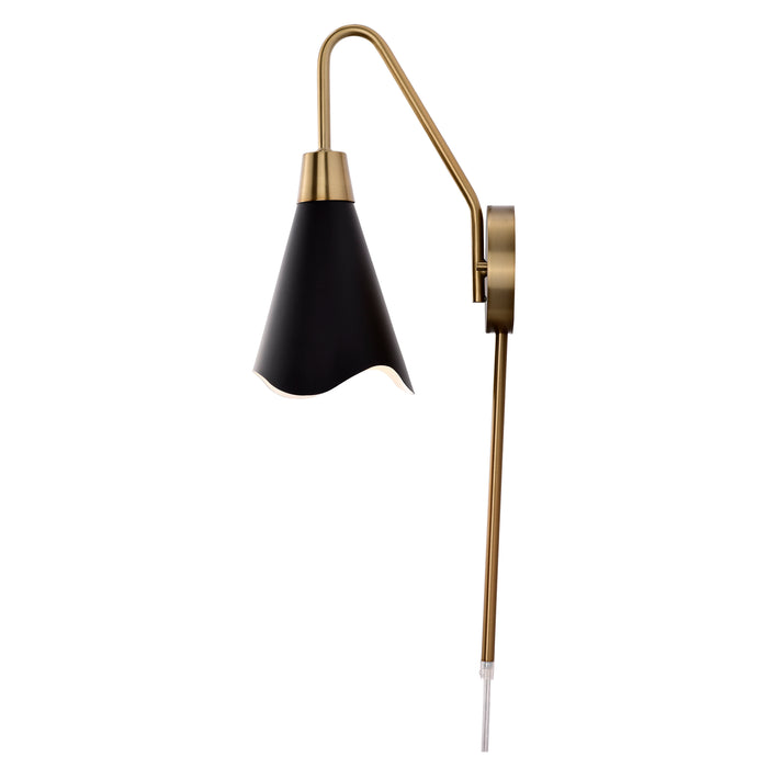 Tango One Light Wall Sconce in Matte Black / Burnished Brass