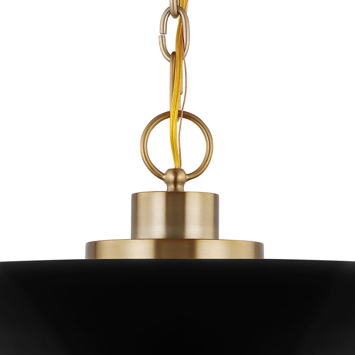 Colony One Light Pendant in Matte Black / Burnished Brass