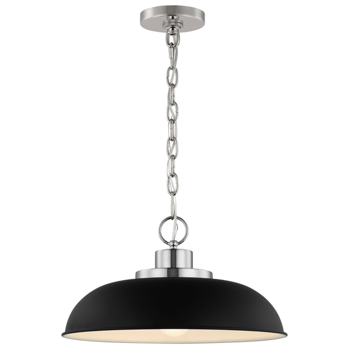 Colony One Light Pendant in Matte Black / Polished Nickel