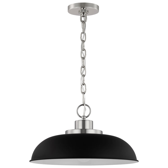 Colony One Light Pendant in Matte Black / Polished Nickel