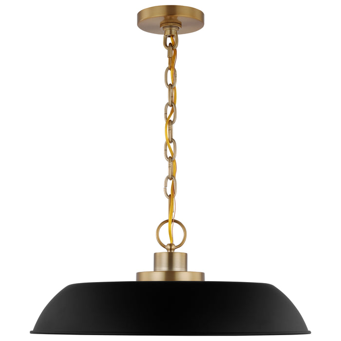 Colony One Light Pendant in Matte Black / Burnished Brass