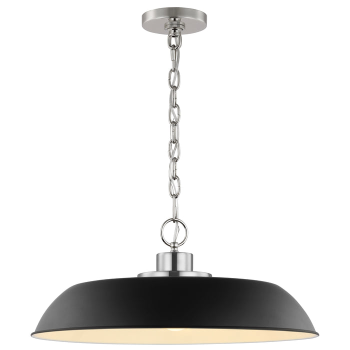 Colony One Light Pendant in Matte Black / Polished Nickel