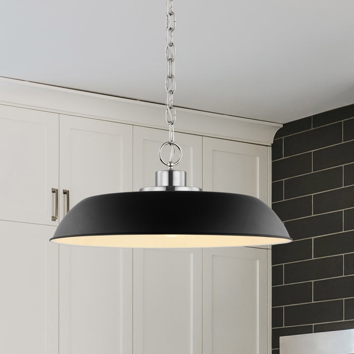 Colony One Light Pendant in Matte Black / Polished Nickel