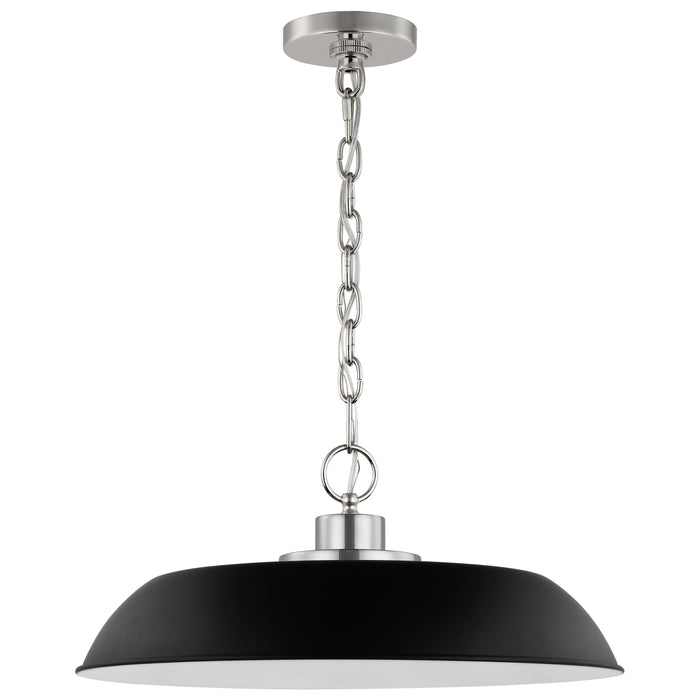 Colony One Light Pendant in Matte Black / Polished Nickel