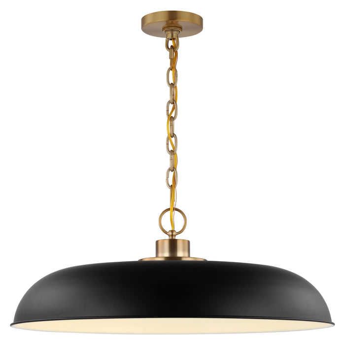 Colony One Light Pendant in Matte Black / Burnished Brass