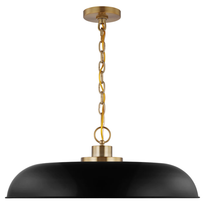 Colony One Light Pendant in Matte Black / Burnished Brass