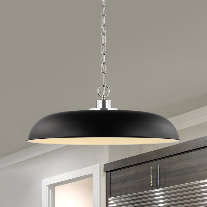 Colony One Light Pendant in Matte Black / Polished Nickel