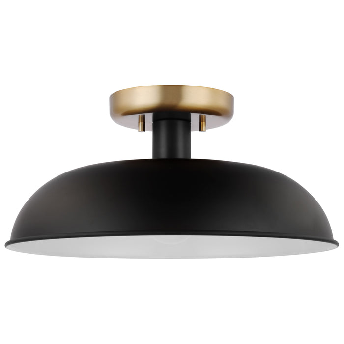 Colony One Light Flush Mount in Matte Black / Burnished Brass