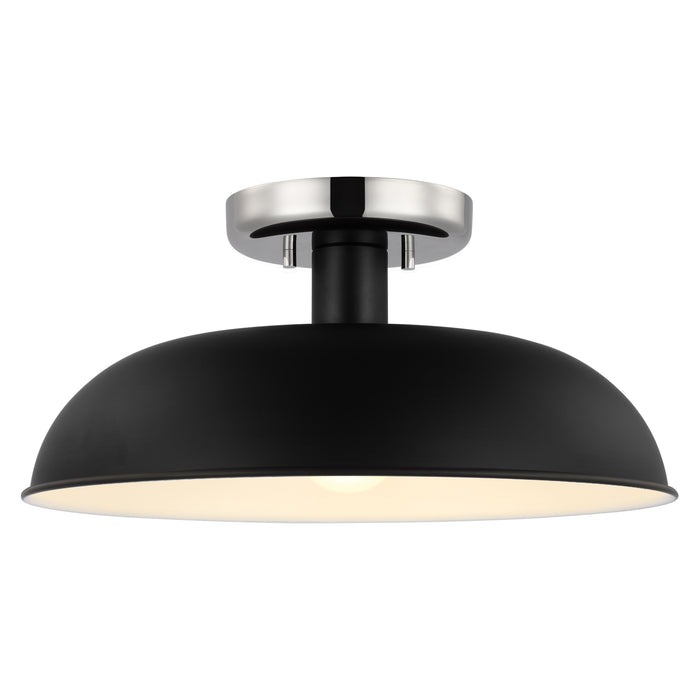 Colony One Light Flush Mount in Matte Black / Polished Nickel