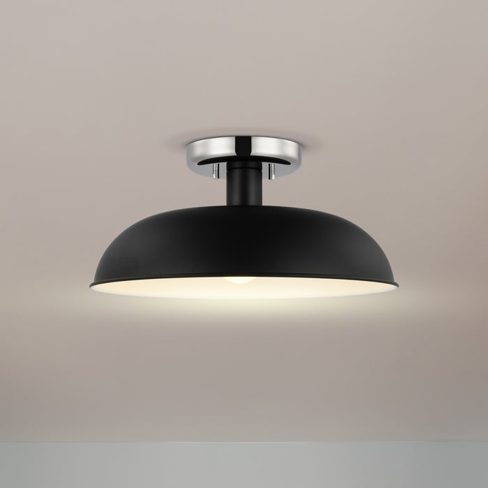 Colony One Light Flush Mount in Matte Black / Polished Nickel