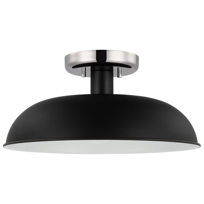 Colony One Light Flush Mount in Matte Black / Polished Nickel