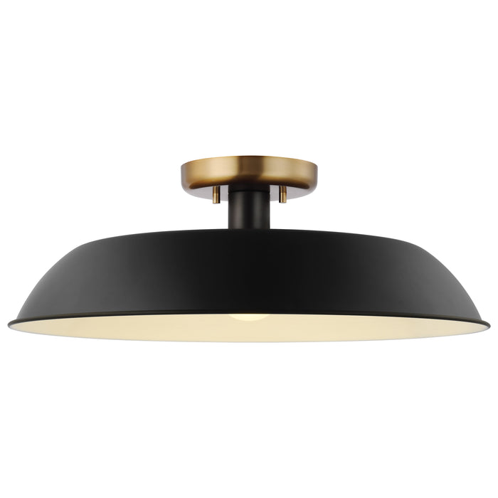 Colony One Light Flush Mount in Matte Black / Burnished Brass