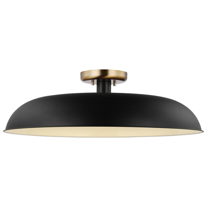 Colony One Light Flush Mount in Matte Black / Burnished Brass