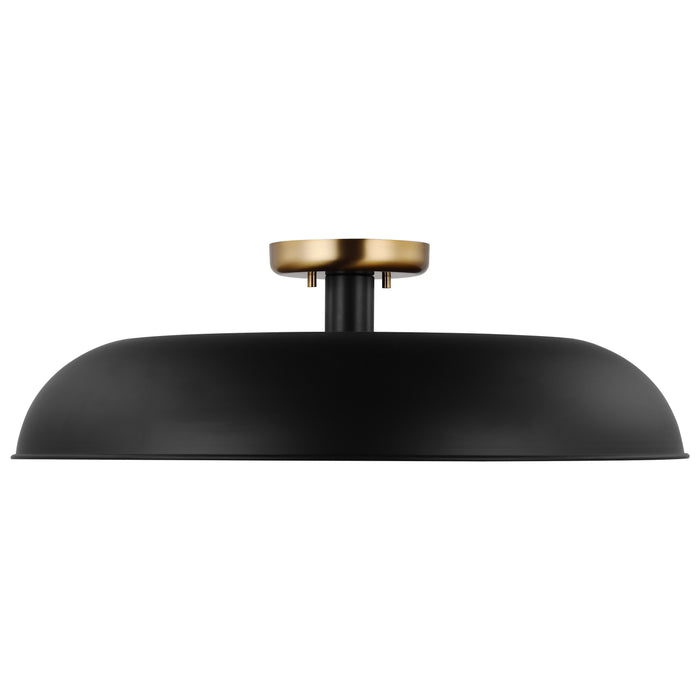 Colony One Light Flush Mount in Matte Black / Burnished Brass