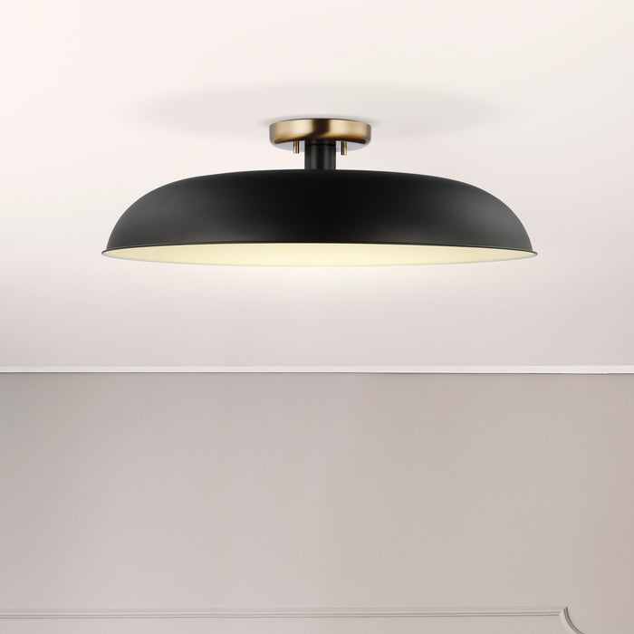 Colony One Light Flush Mount in Matte Black / Burnished Brass