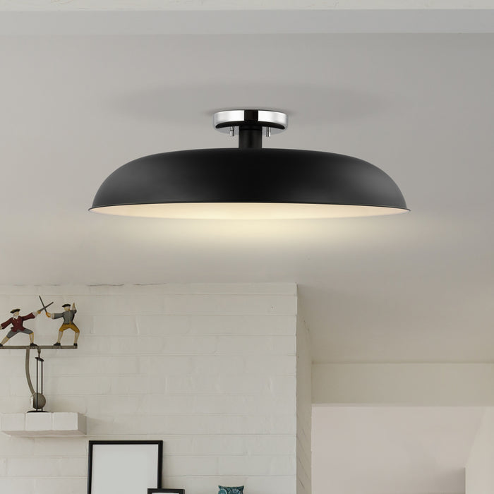 Colony One Light Flush Mount in Matte Black / Polished Nickel