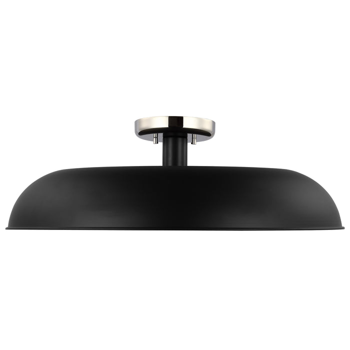 Colony One Light Flush Mount in Matte Black / Polished Nickel