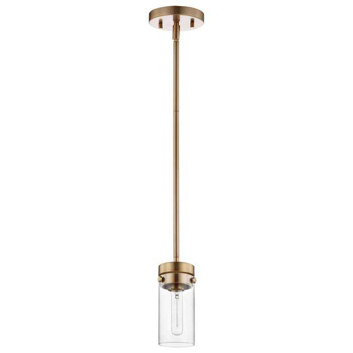 Intersection One Light Mini Pendant in Burnished Brass