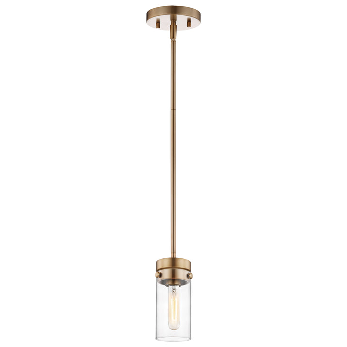 Intersection One Light Mini Pendant in Burnished Brass