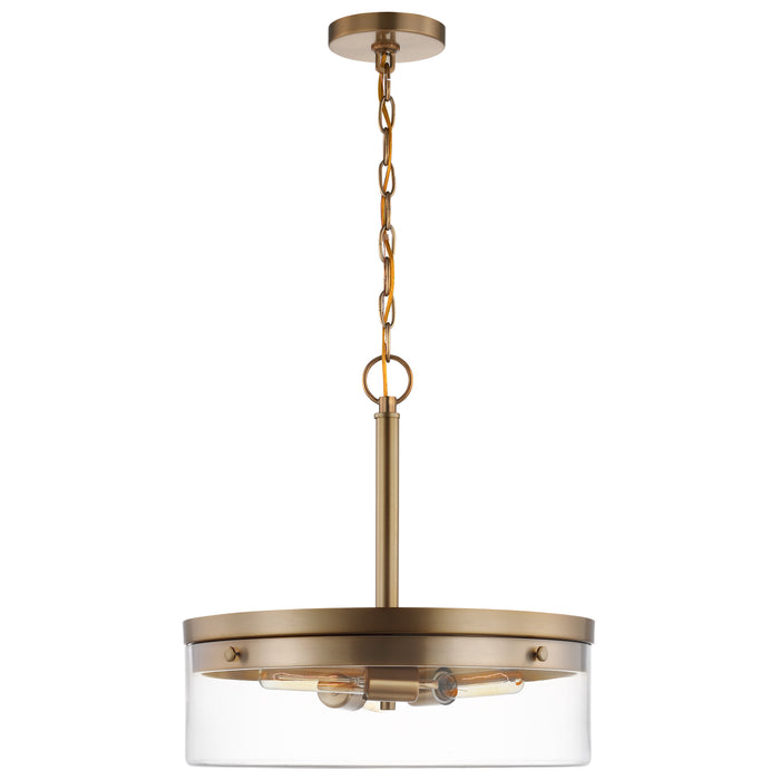 Intersection Three Light Pendant in Burnished Brass