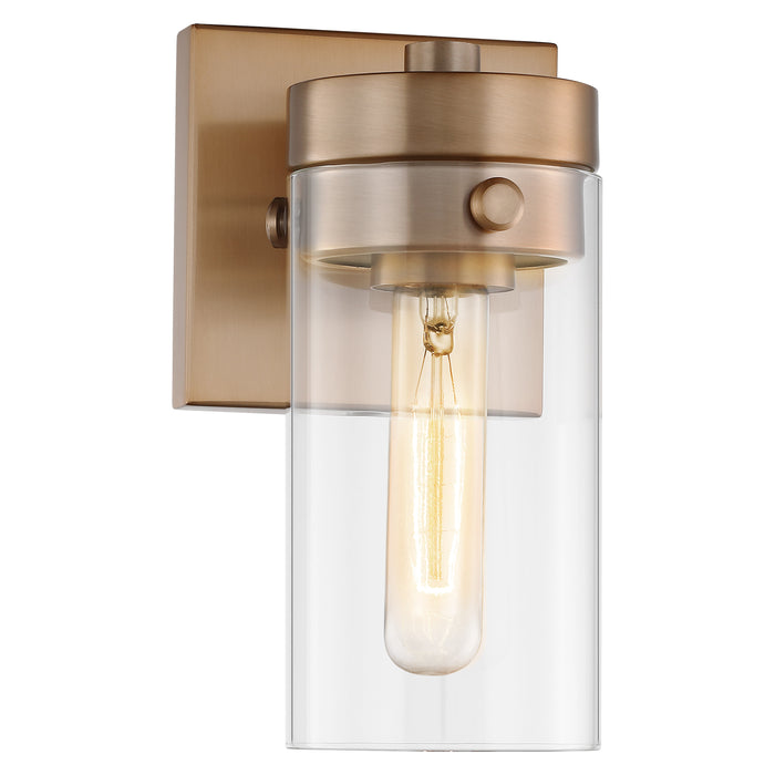 Intersection One Light Vanity in Burnished Brass