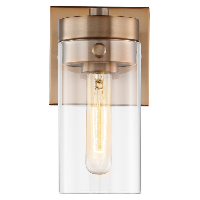 Intersection One Light Vanity in Burnished Brass