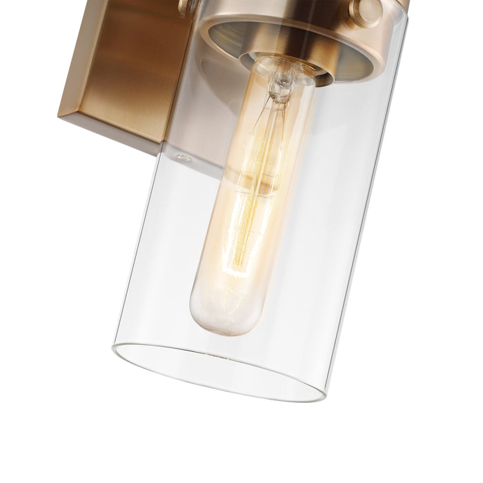 Intersection One Light Vanity in Burnished Brass