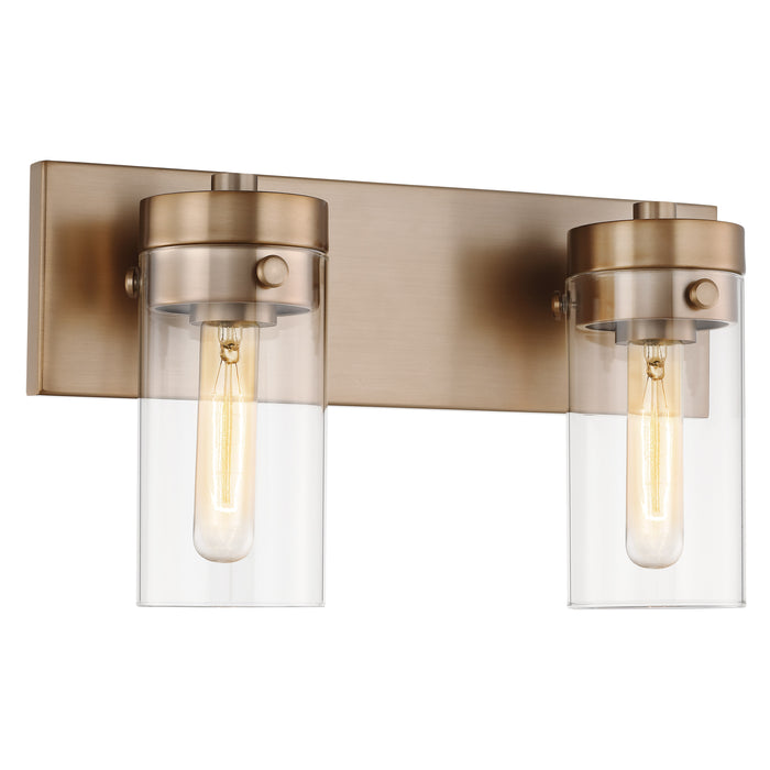 Intersection Two Light Vanity in Burnished Brass