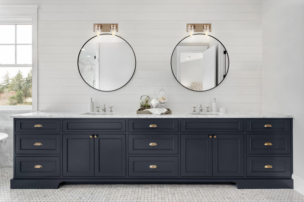 Intersection Two Light Vanity in Burnished Brass