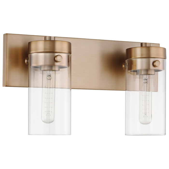 Intersection Two Light Vanity in Burnished Brass