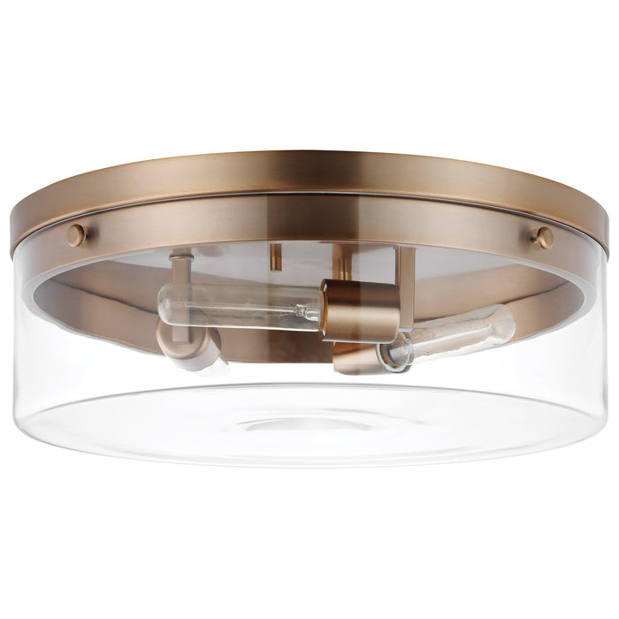 Intersection Three Light Flush Mount in Burnished Brass