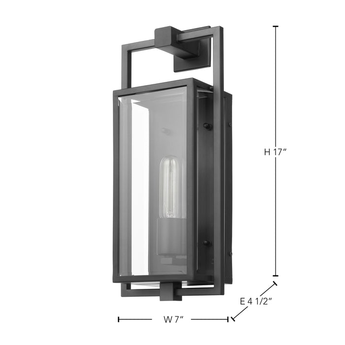 Exhibit One Light Wall Lantern in Matte Black