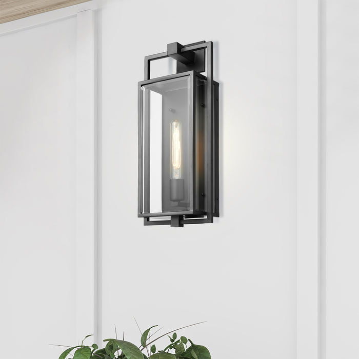 Exhibit One Light Wall Lantern in Matte Black