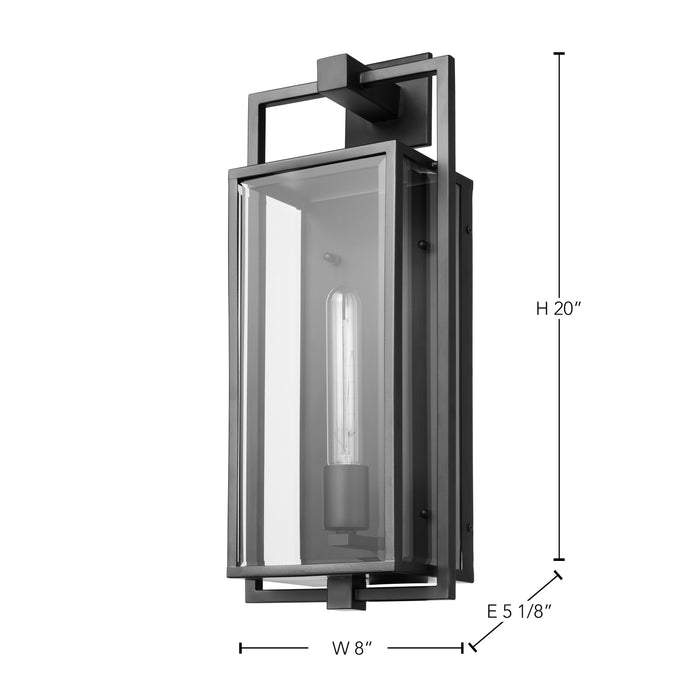 Exhibit One Light Wall Lantern in Matte Black