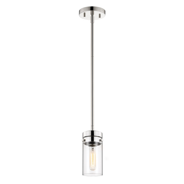 Intersection One Light Mini Pendant in Polished Nickel