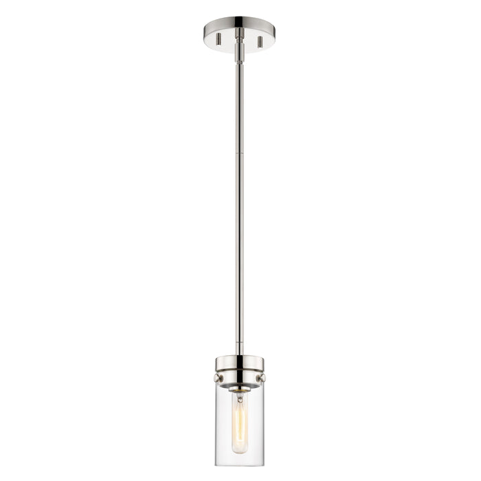 Intersection One Light Mini Pendant in Polished Nickel