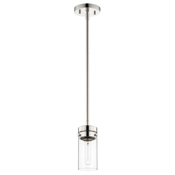 Intersection One Light Mini Pendant in Polished Nickel