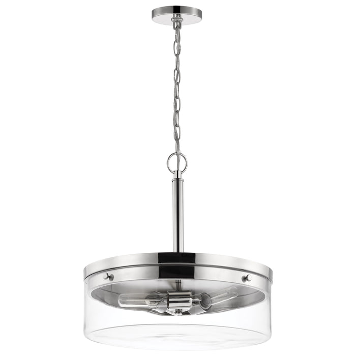 Intersection Three Light Pendant in Polished Nickel