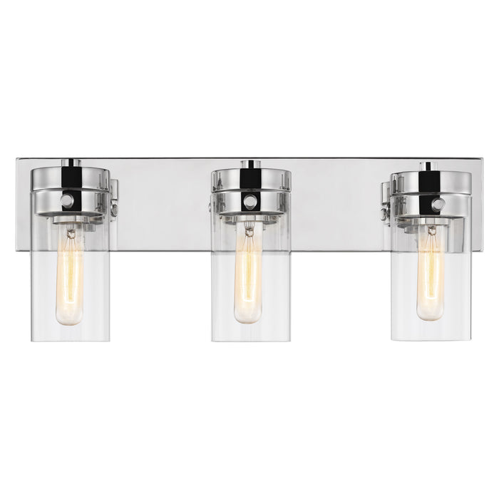 Intersection Three Light Vanity in Polished Nickel