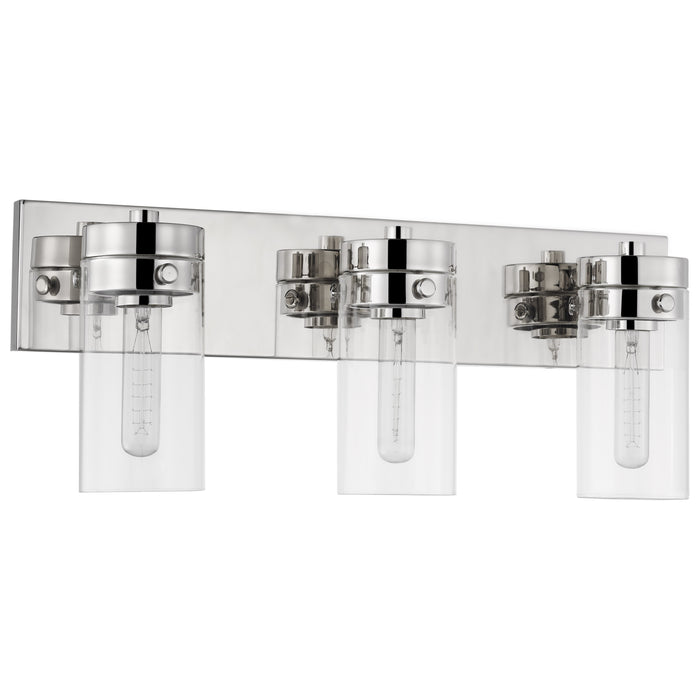 Intersection Three Light Vanity in Polished Nickel