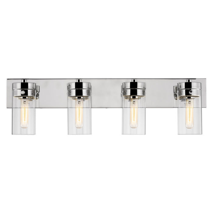 Intersection Four Light Vanity in Polished Nickel