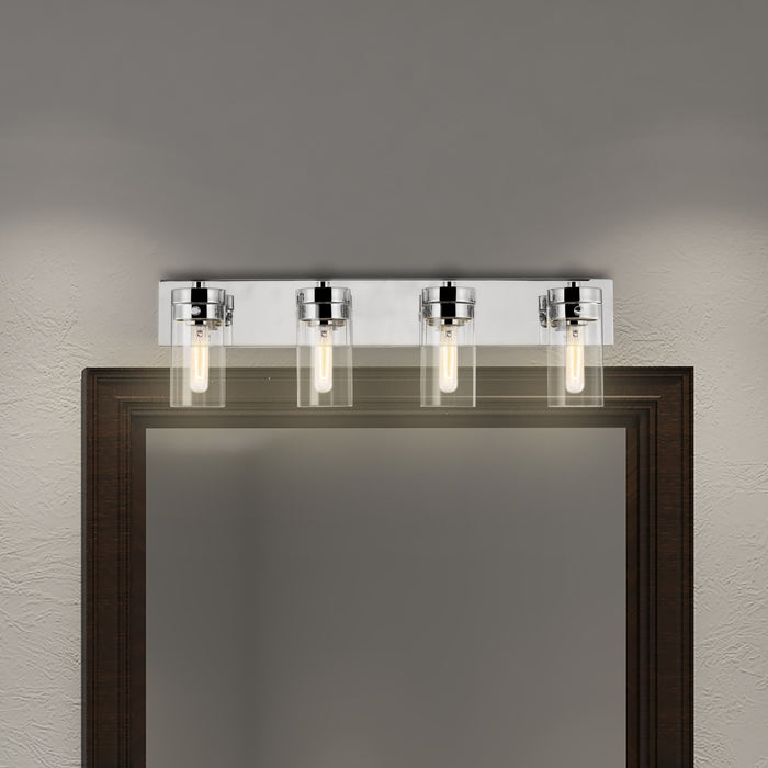 Intersection Four Light Vanity in Polished Nickel