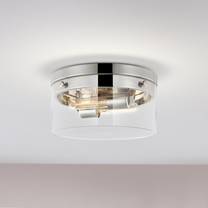 Intersection Two Light Flush Mount in Polished Nickel