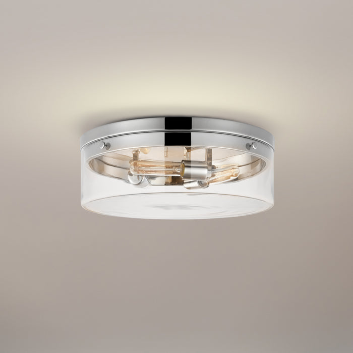 Intersection Three Light Flush Mount in Polished Nickel