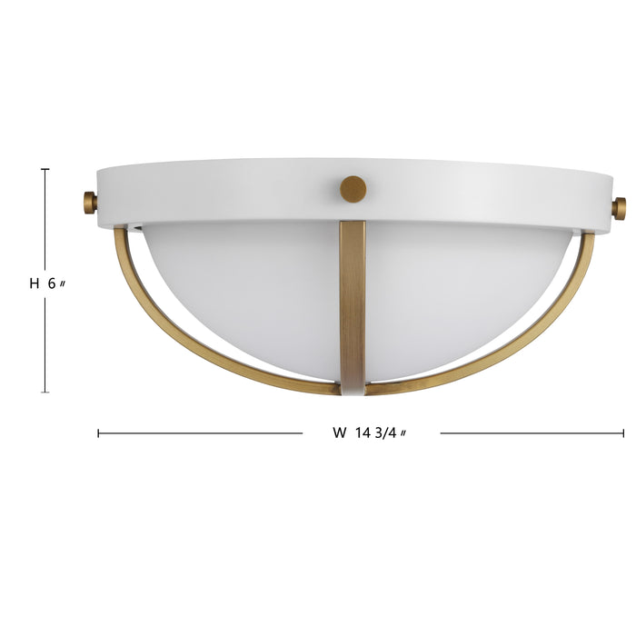 Lincoln Two Light Flush Mount in Matte White