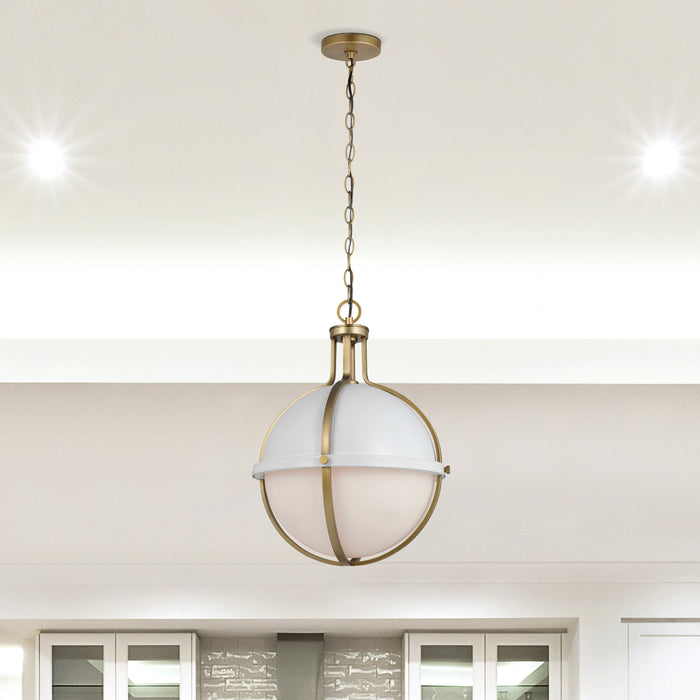 Lincoln One Light Pendant in Matte White